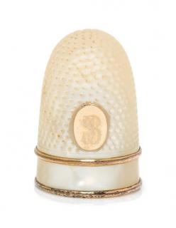 Appraisal: A French Palais Royal Mother-of-Pearl Thimble Late th Early th