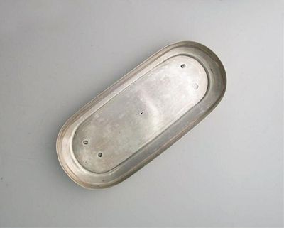 Appraisal: A George I spoon or snuffers tray oblong with initials