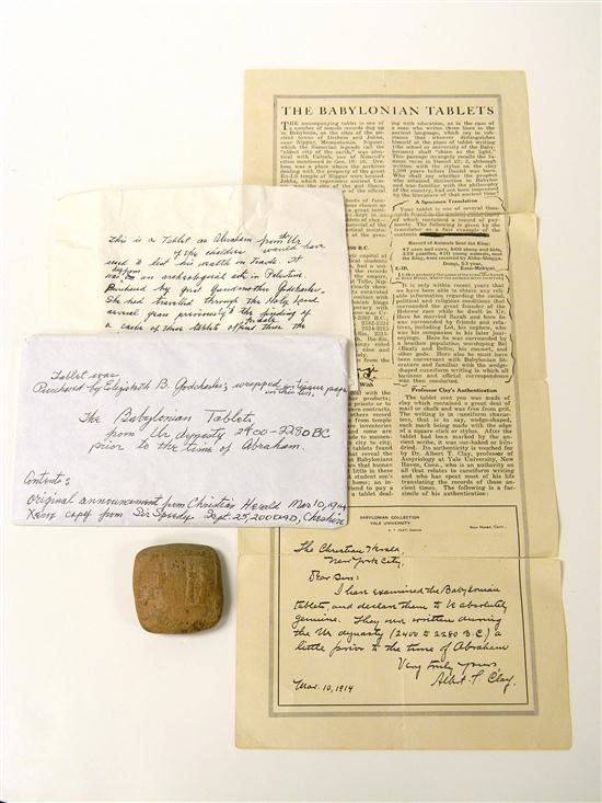 Appraisal: printed article and handwritten note from Albert T Clay American