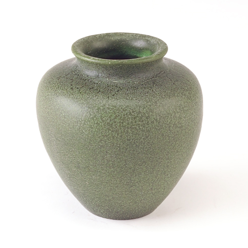 Appraisal: GRUEBY Small bulbous vase covered in a good feathered matte