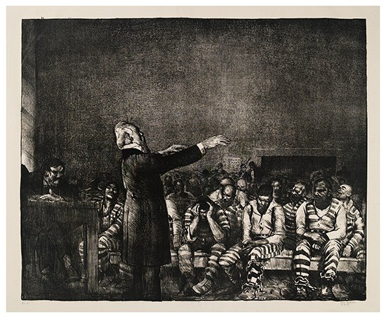 Appraisal: GEORGE BELLOWS Benediction in Georgia Lithograph on thin cream wove