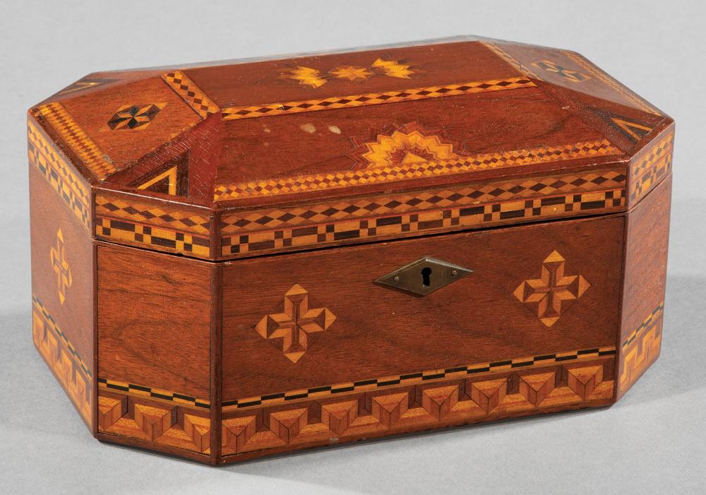 Appraisal: Four Boxes incl Victorian marquetry octagonal h in w in