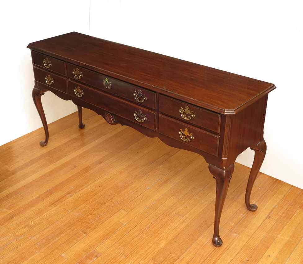 Appraisal: DREXEL VINTAGE CHERRY SERVER BUFFET TABLE Six drawers with brass