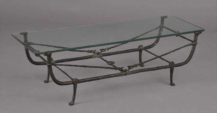 Appraisal: AFTER DIEGO GIACOMETTI - BRONZE LOW TABLE x x in