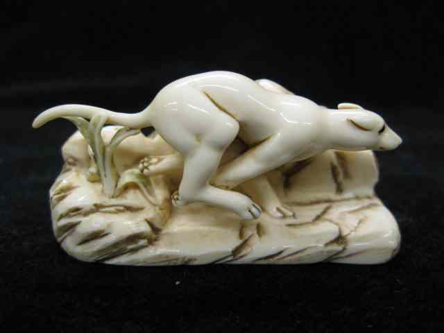 Appraisal: Carved Ivory Netsuke of a Running Dog signed '' tall