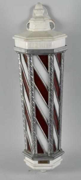 Appraisal: Early Stained Glass Barber's Pole Description Electrified and lights up