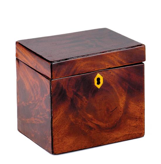 Appraisal: Georgian mahogany single tea caddy first half th century square