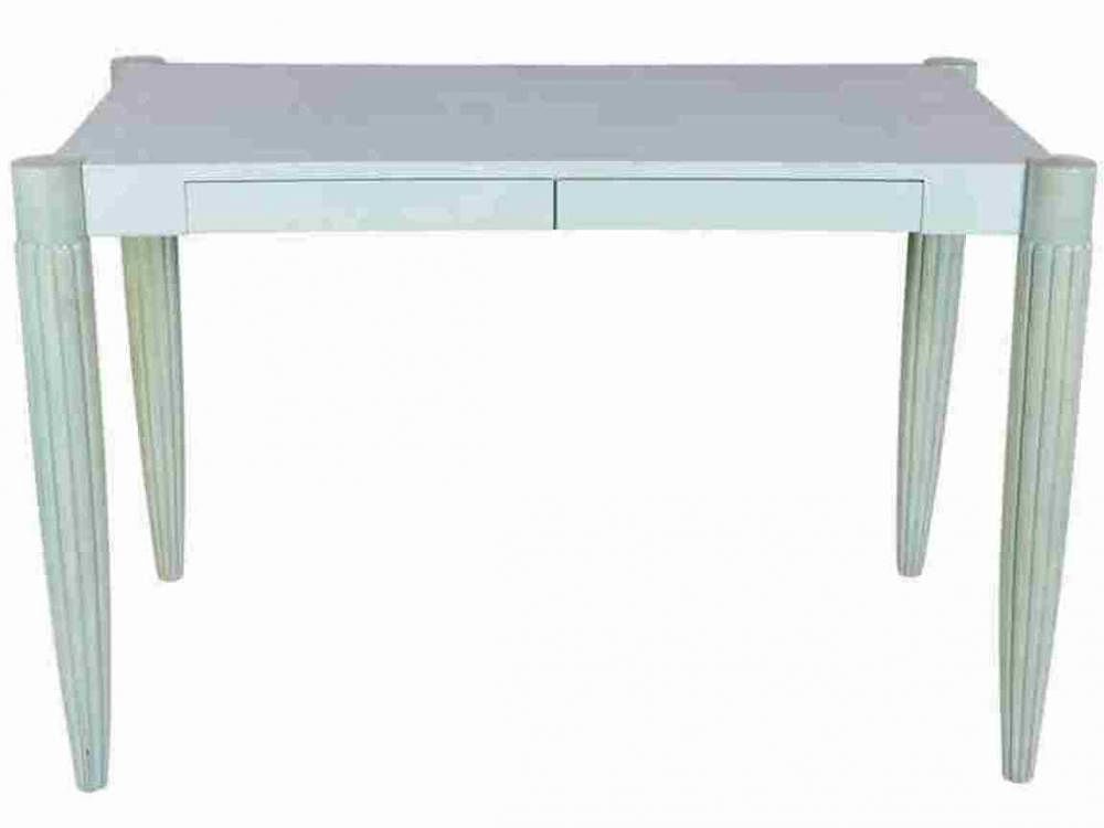 Appraisal: Lacquered Wood Writing Desk Writing desk lacquered seafoam green with