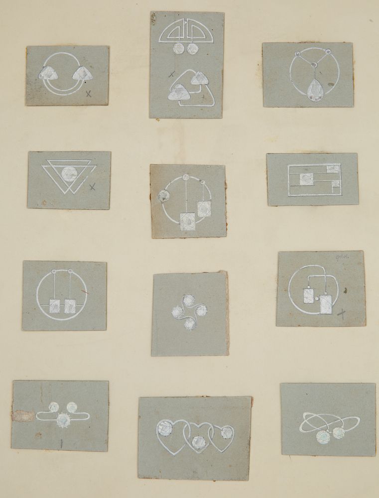 Appraisal: EARLY TH CENTURY SHEET OF FABERGE JEWELRY DESIGNS EARLY TH