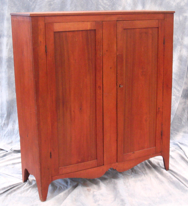 Appraisal: door softwood wall cupboard with shelf interior red wash surface