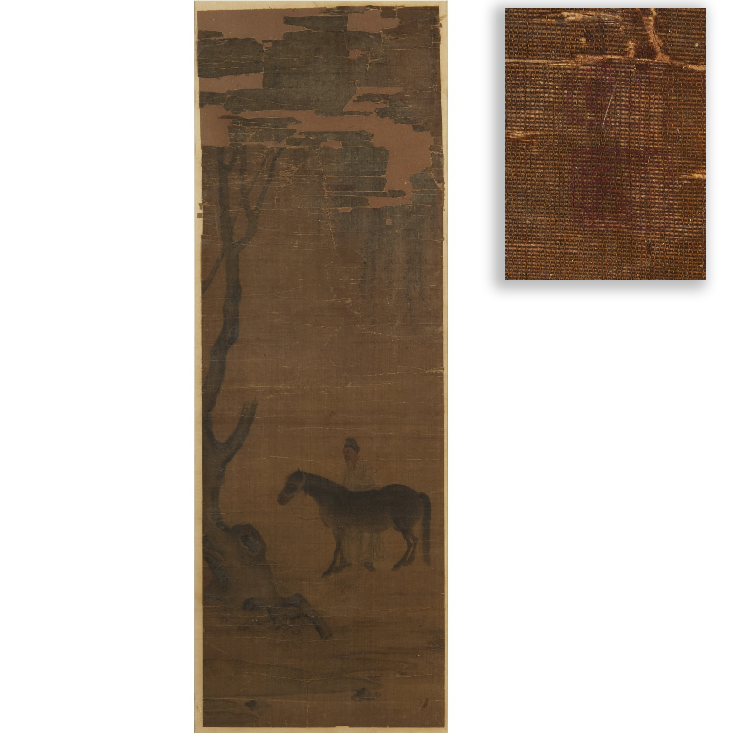 Appraisal: CHINESE SCHOOL FINE AND EARLY PAINTING ON SILK Possibly Song