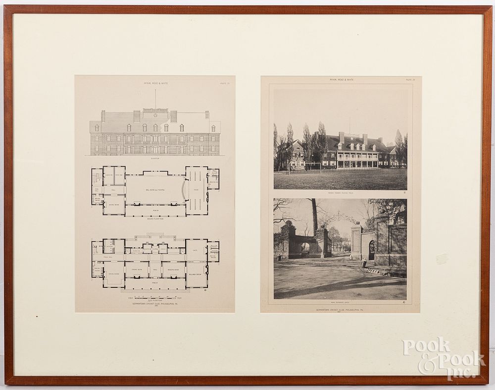 Appraisal: Framed photos and blueprint engravings Framed photos and blueprint engravings