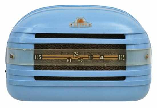 Appraisal: Astor Baby 'Football' Radio Australian circa light blue bakelite case