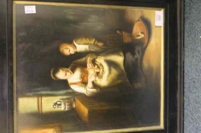 Appraisal: Continental SchoolInterior scene showing Mother and Child oils on board