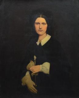 Appraisal: American School th Century oil on canvas Portrait of Woman