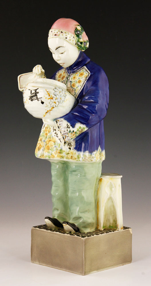 Appraisal: - Goldscheider Porcelain Figure Goldscheider figure of Asian character porcelain