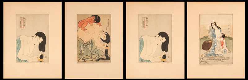 Appraisal: Awabi Shell Fish Diving Girls'' two views ''Kintoki and The