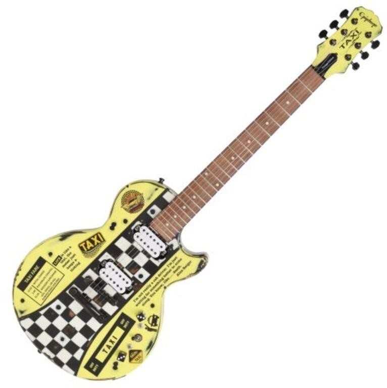 Appraisal: Hand painted Les Paul Vintage Edition in Taxi theme dice