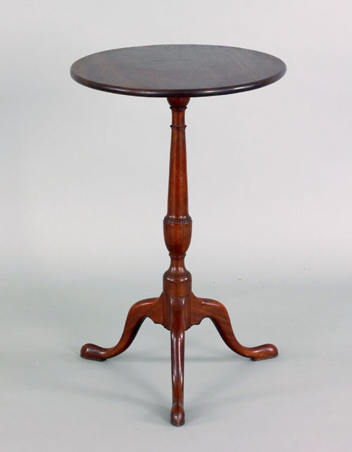 Appraisal: Federal mahogany candlestand ca branded H Morgan the oval top