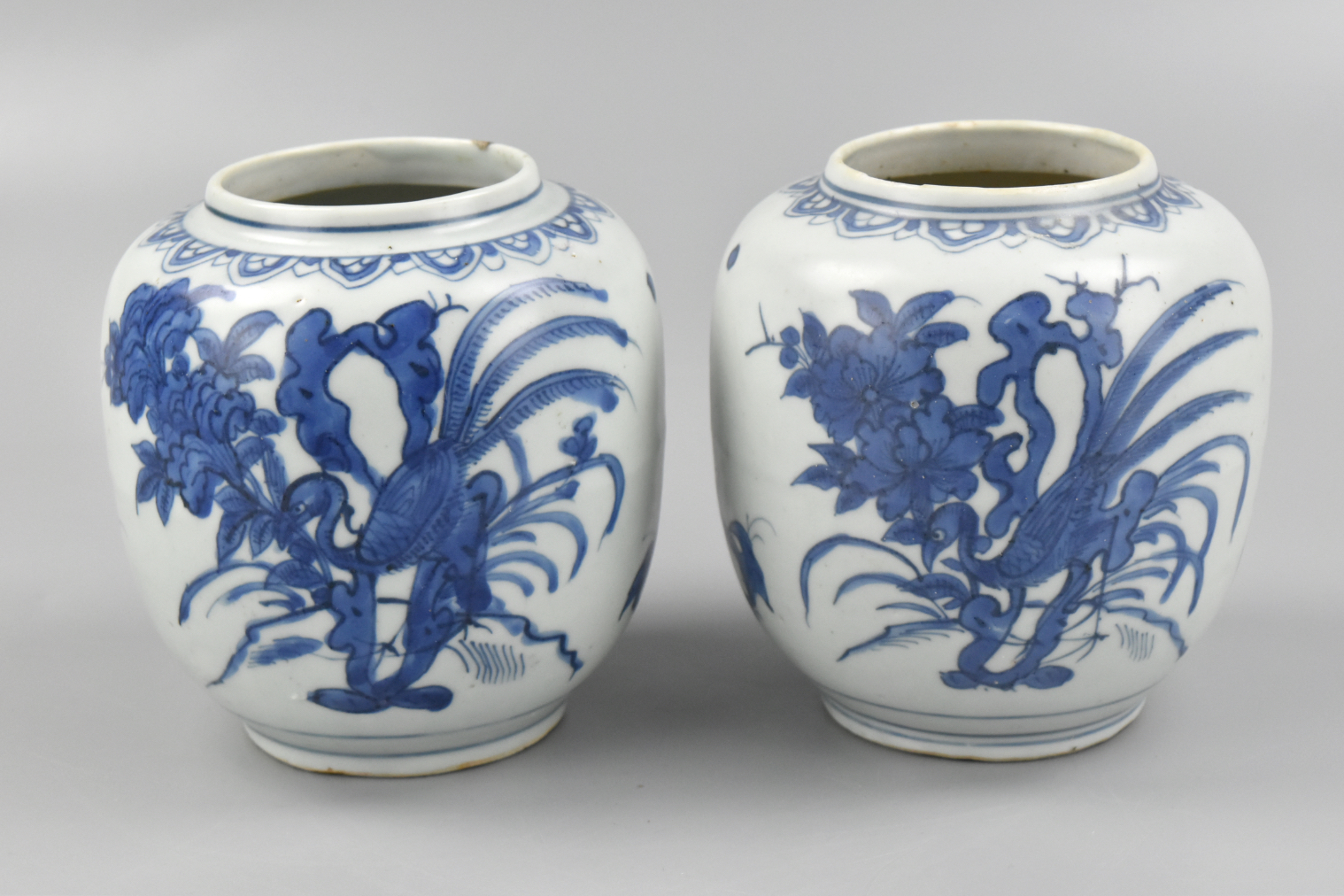 Appraisal: Two Chinese Ming Dynasty extremely similar but not identical blue