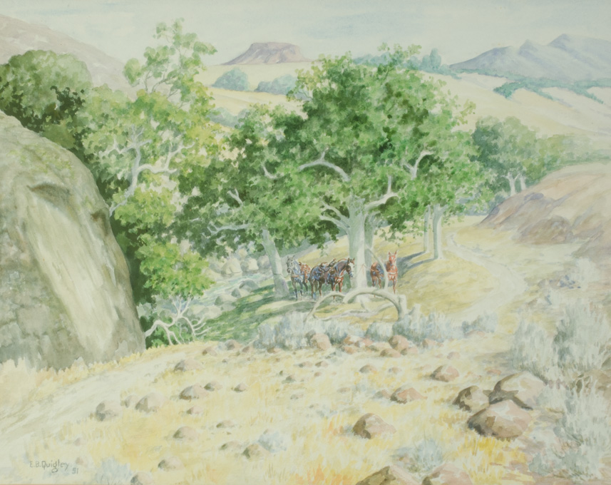 Appraisal: EDWARD B QUIGLEY WATERCOLOR ON PAPER Oregon - Desert landscape