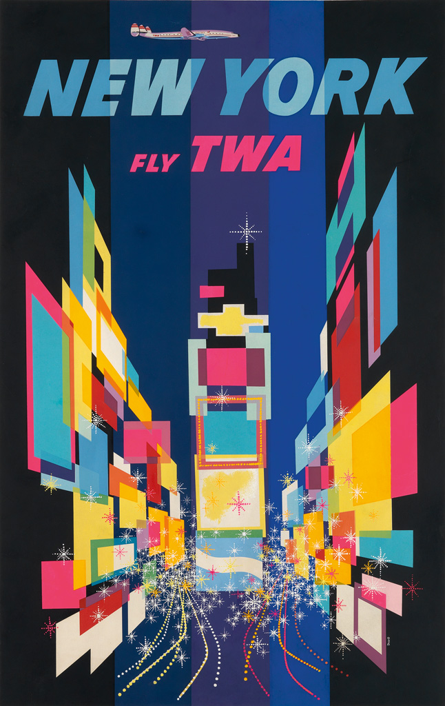 Appraisal: DAVID KLEIN - NEW YORK FLY TWA x inches x