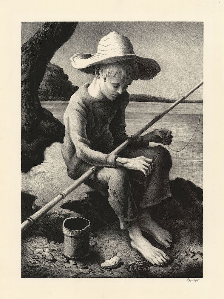 Appraisal: Thomas Hart Benton - The Little Fisherman - Original Signed