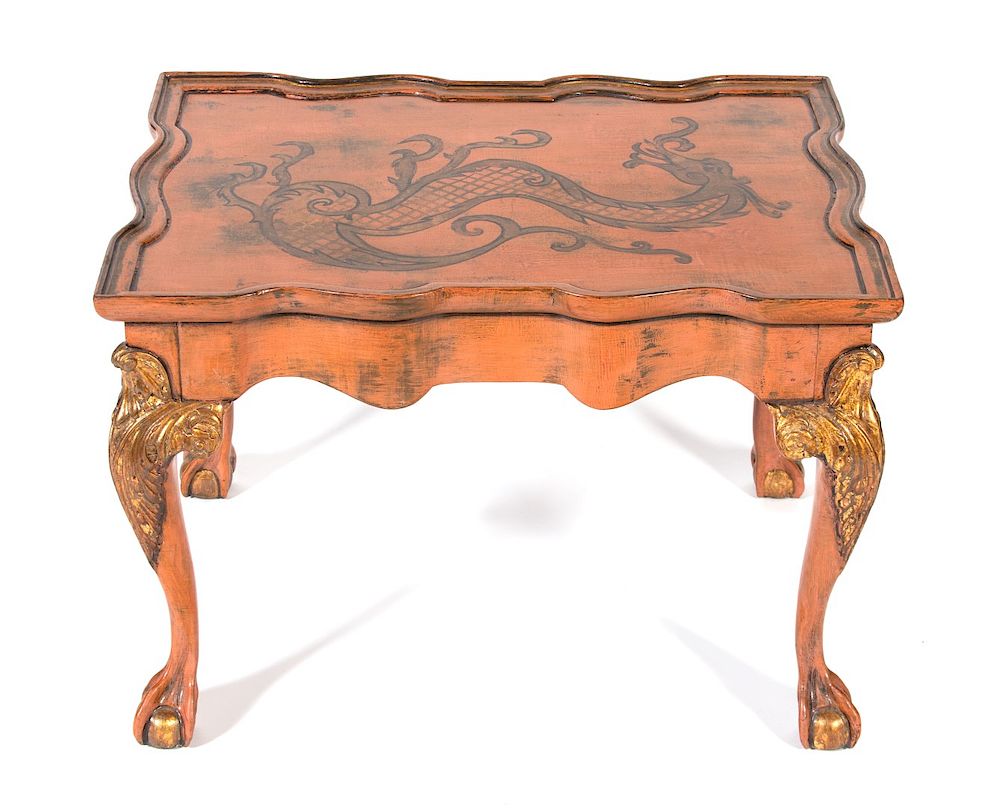 Appraisal: An Italian Painted and Parcel Gilt Side Table Height x