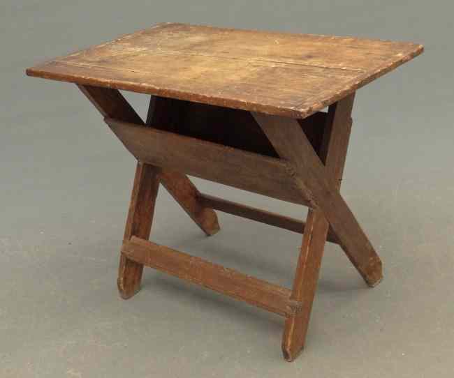 Appraisal: th c pine sawbuck table Top '' x '' ''