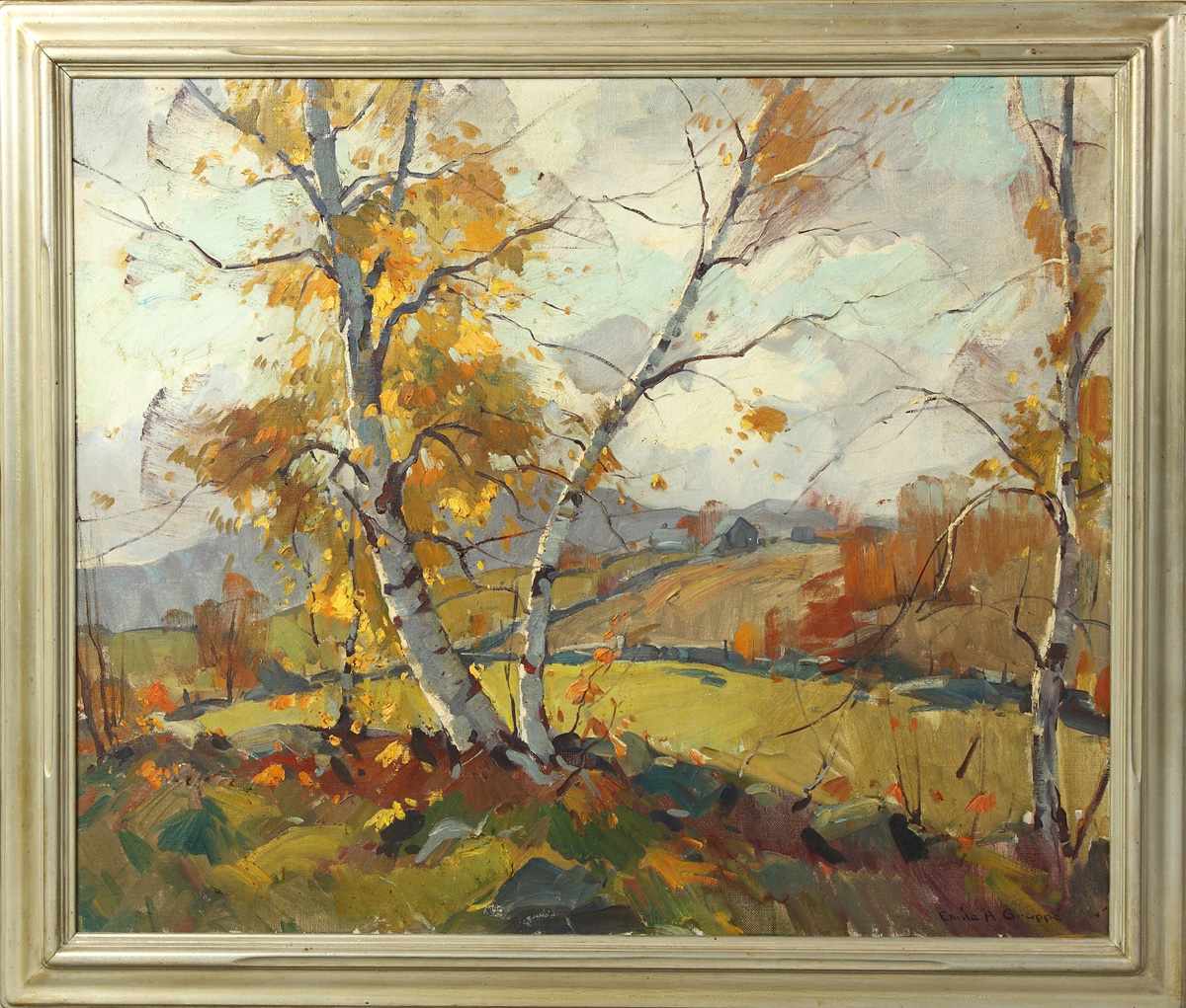 Appraisal: Emile A Gruppe American - ''Meadows through the Birches'' Sgn