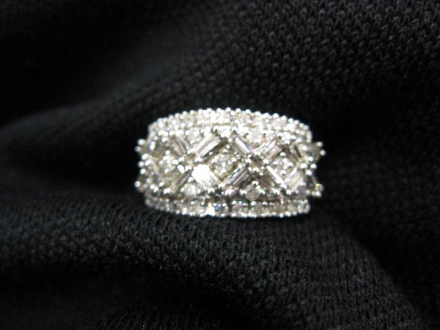 Appraisal: Diamond Ring baquette round diamonds totaling carats in k white