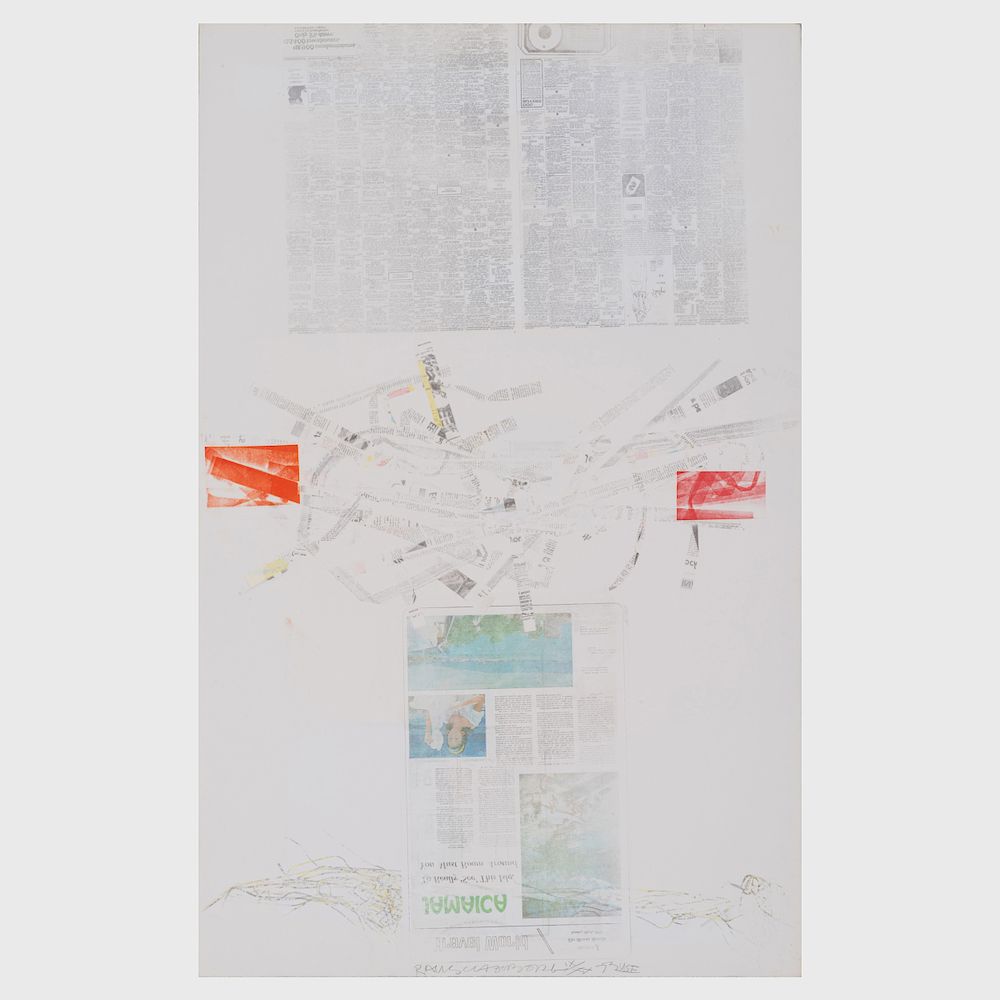 Appraisal: Robert Rauschenberg - Cactus from Crops Screenprint in colors with