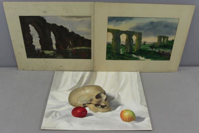 Appraisal: SARGENT Richard Works on Paper Two Ronda landscape watercolors -