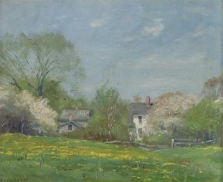 Appraisal: Alexis Jean Fournier ''In May'' spring landscape with houses signed