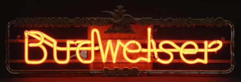 Appraisal: Budweiser Neon Sign Description s to s Anheuser Bush St