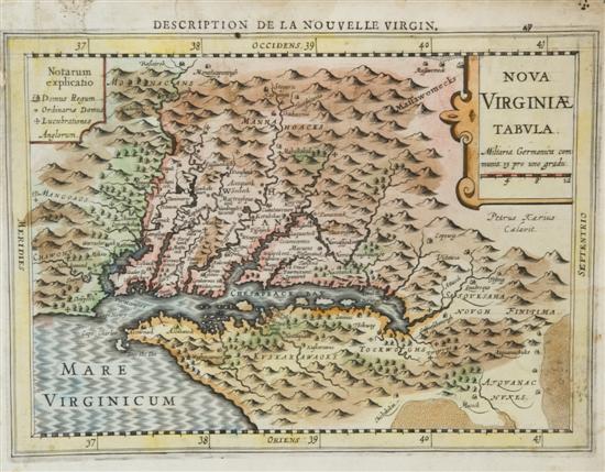 Appraisal: United States Virginia Johannes Cloppenburg Nova Virginiae Tabula Upper margin