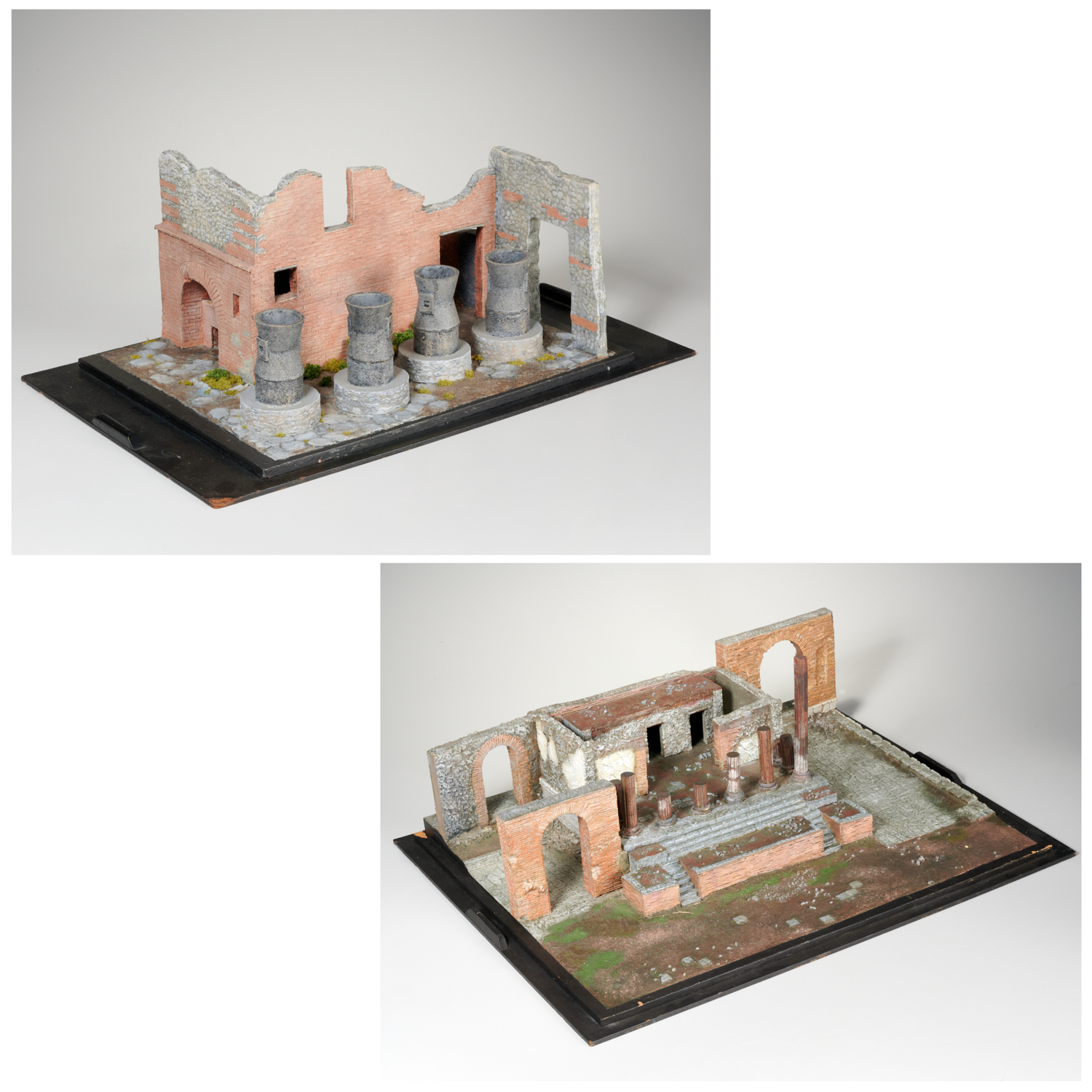 Appraisal: PAIR OF RUINS OF POMPEII MODELS EX-MUSEUM Acquired includes Temple