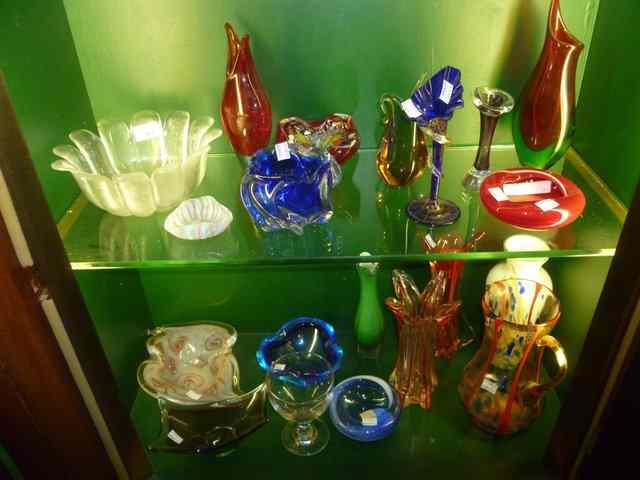 Appraisal: A COLLECTION OF COLOURED GLASS WARE including a small bowl