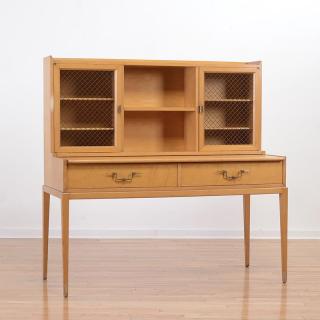 Appraisal: Tommi Parzinger blonde wood secretary desk Tommi Parzinger blonde wood