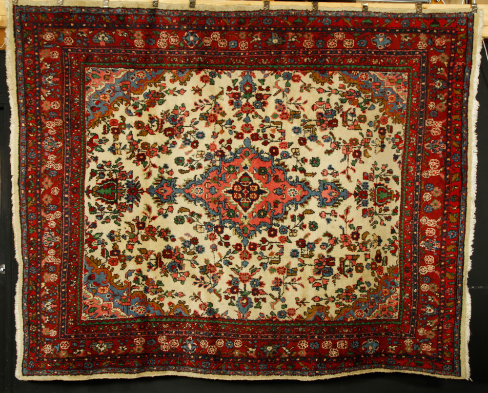 Appraisal: - Antique Persian Hamadan Kaputrang Rug Antique Persian Hamadan Kaputrang