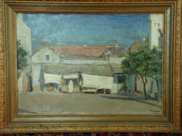 Appraisal: GROSSER Maurice O C Moroccan Market with Figures Signed and