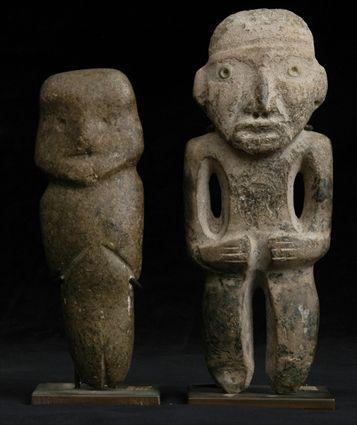 Appraisal: TWO PRE-COLUMBIAN MEZCALA FIGURES and in Provenance Property from the