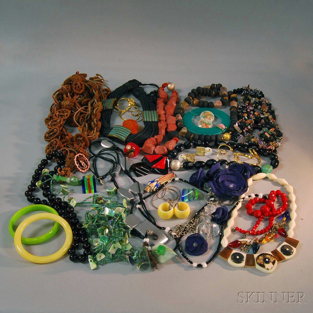 Appraisal: Assorted Group of Costume Jewelry including oversized necklaces bangles earrings