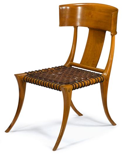 Appraisal: Walnut klismos chair t h robsjohn-gibbings - made for saridis