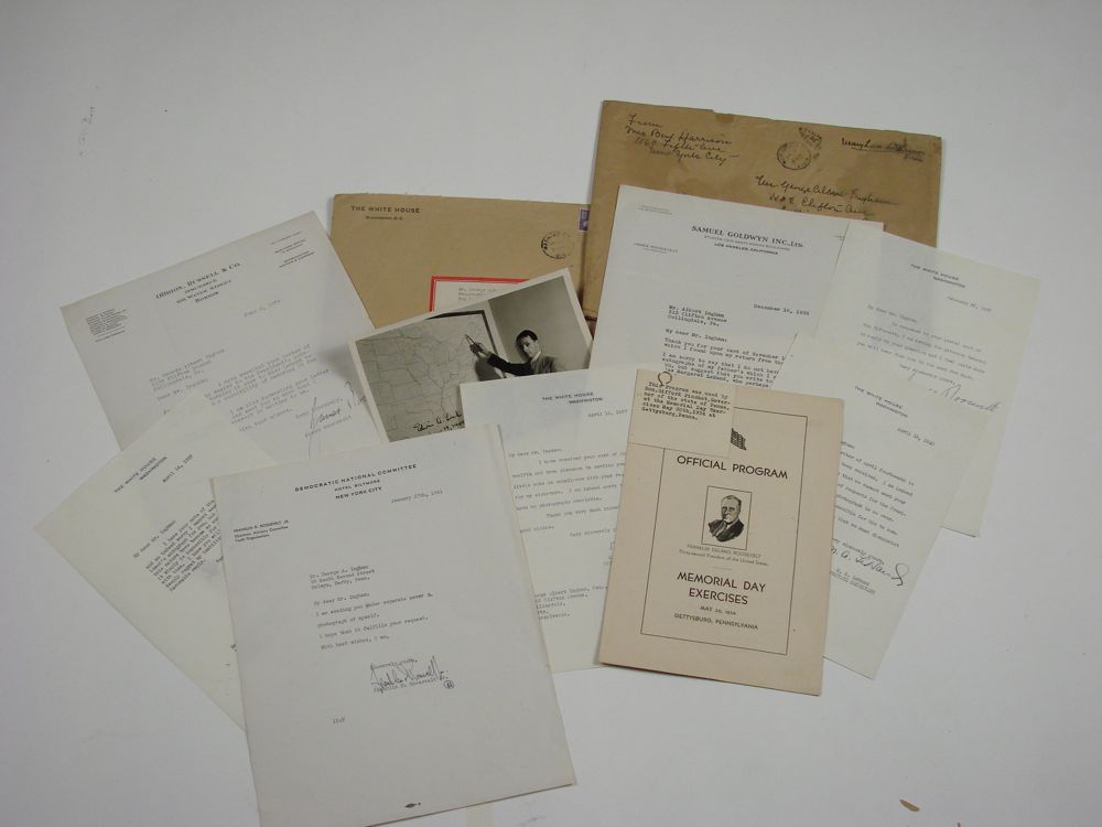 Appraisal: THIRTY-FIVE LETTERS AND PHOTOGRAPHS RELATING TO THE ROOSEVELT FAMILY Franklin