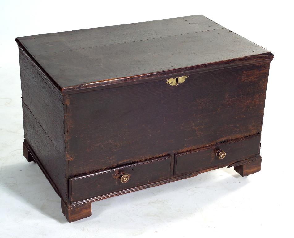 Appraisal: th CENTURY OAK COFFER of small proportions of simple rectangular