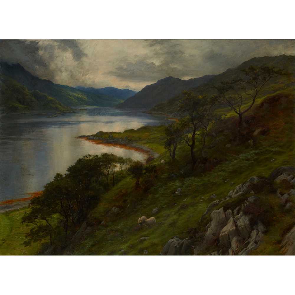 Appraisal: JOSEPH FARQUHARSON R A SCOTTISH - HIGHLAND LANDSCAPE WITH LOCH