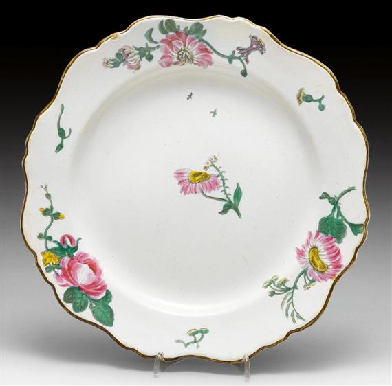 Appraisal: PLATE WITH FLORAL DECORATION MARSEILLE PROBABLY VEUVE PERRIN TH CENTURY