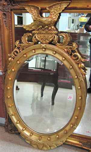 Appraisal: AN AMERICAN FEDERAL STYLE WALL MIRROR The heavy gilt wood