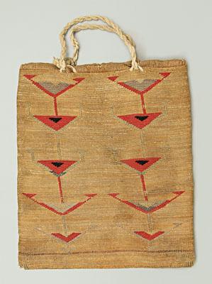 Appraisal: Nez Perce corn husk bag false-embroidered and dyed elements with